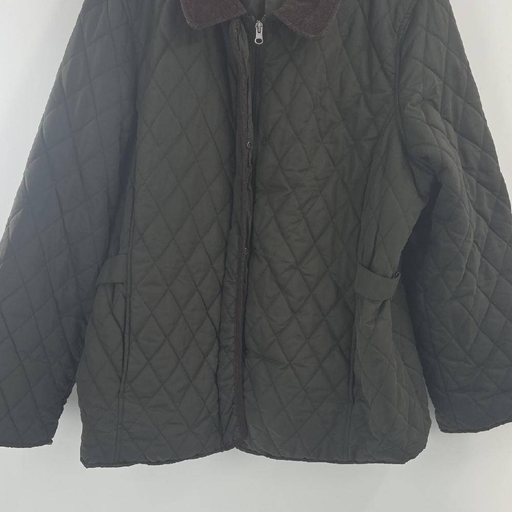 White Stag Dark Olive Jacket with Brown Corduroy Accents - Picture 7 of 16